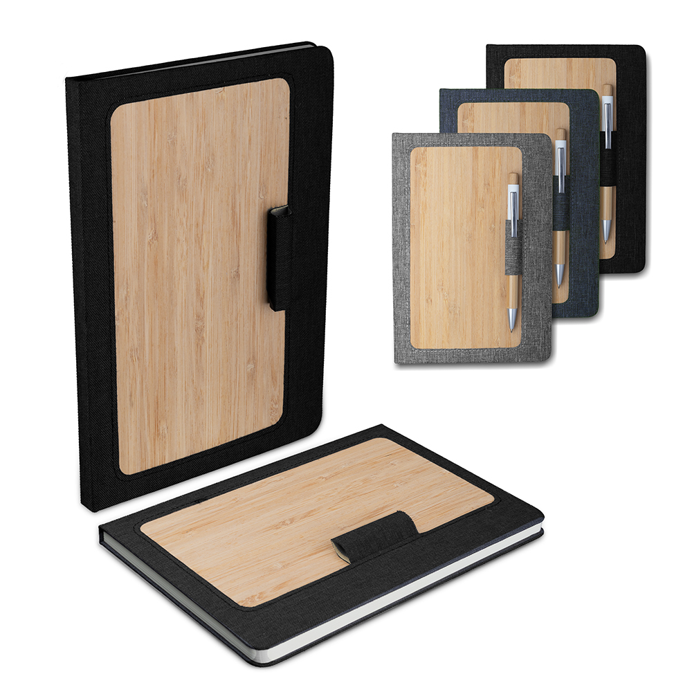 Caderno A5 Capa em RPET e Bambu - CAD160