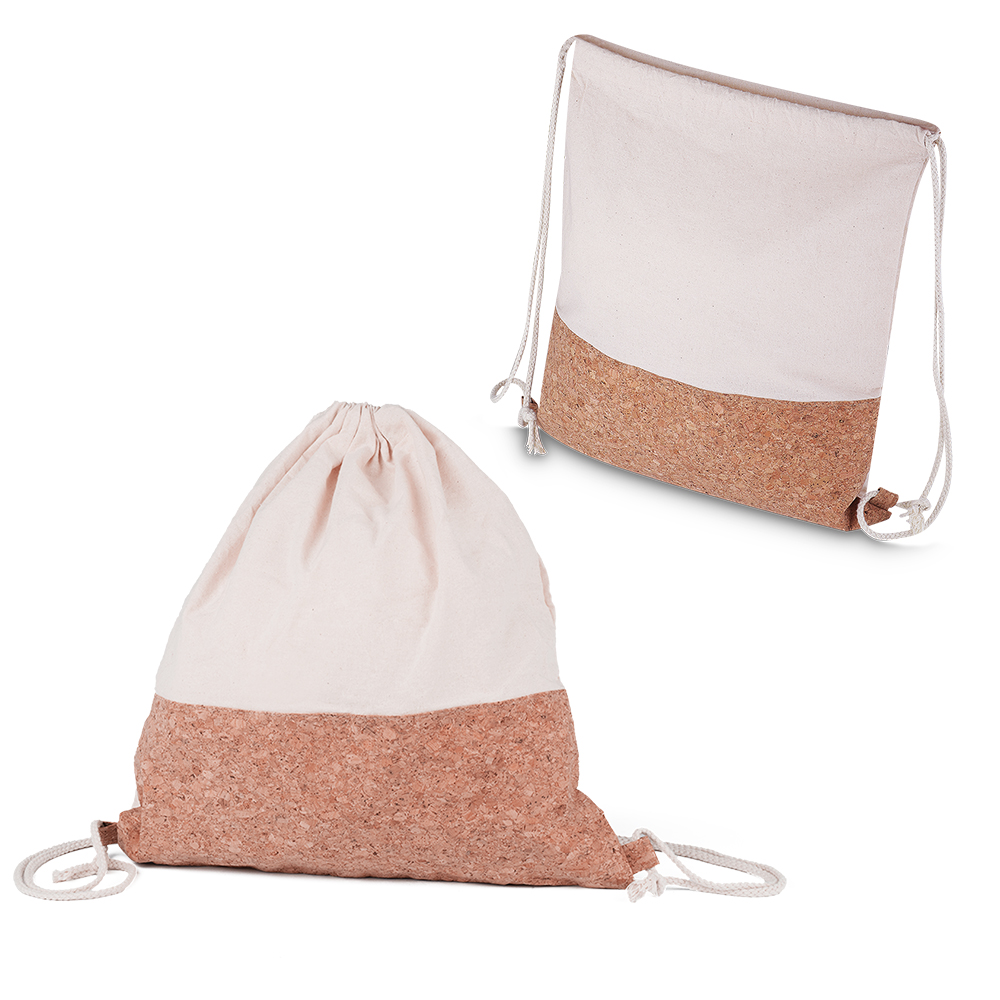 Sacola/Mochila em Algodão e Cortiça 140g/m² (39x37x8,5cm) - BP0008P