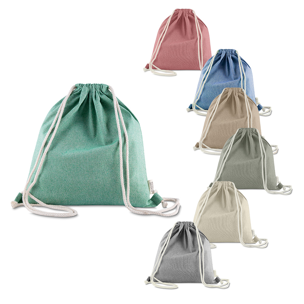 Sacola/Mochila em algodão mescla reciclado 140g/m² - BP0011