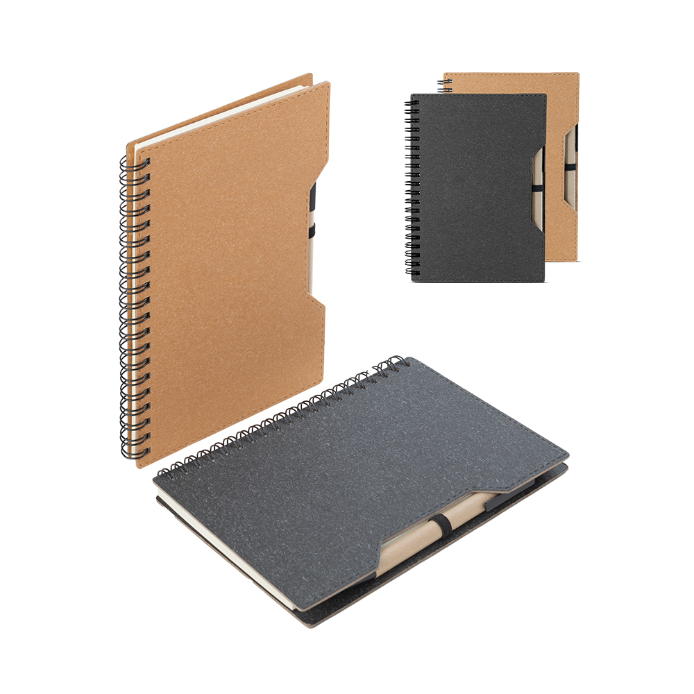 Caderno capa em papelão reciclado com caneta - CAD462