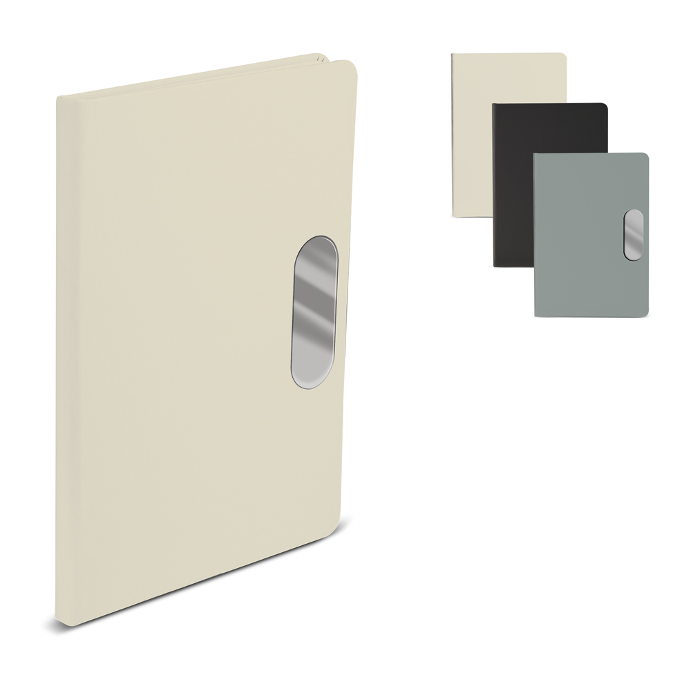 Caderno em PU com placa em metal - CAD470